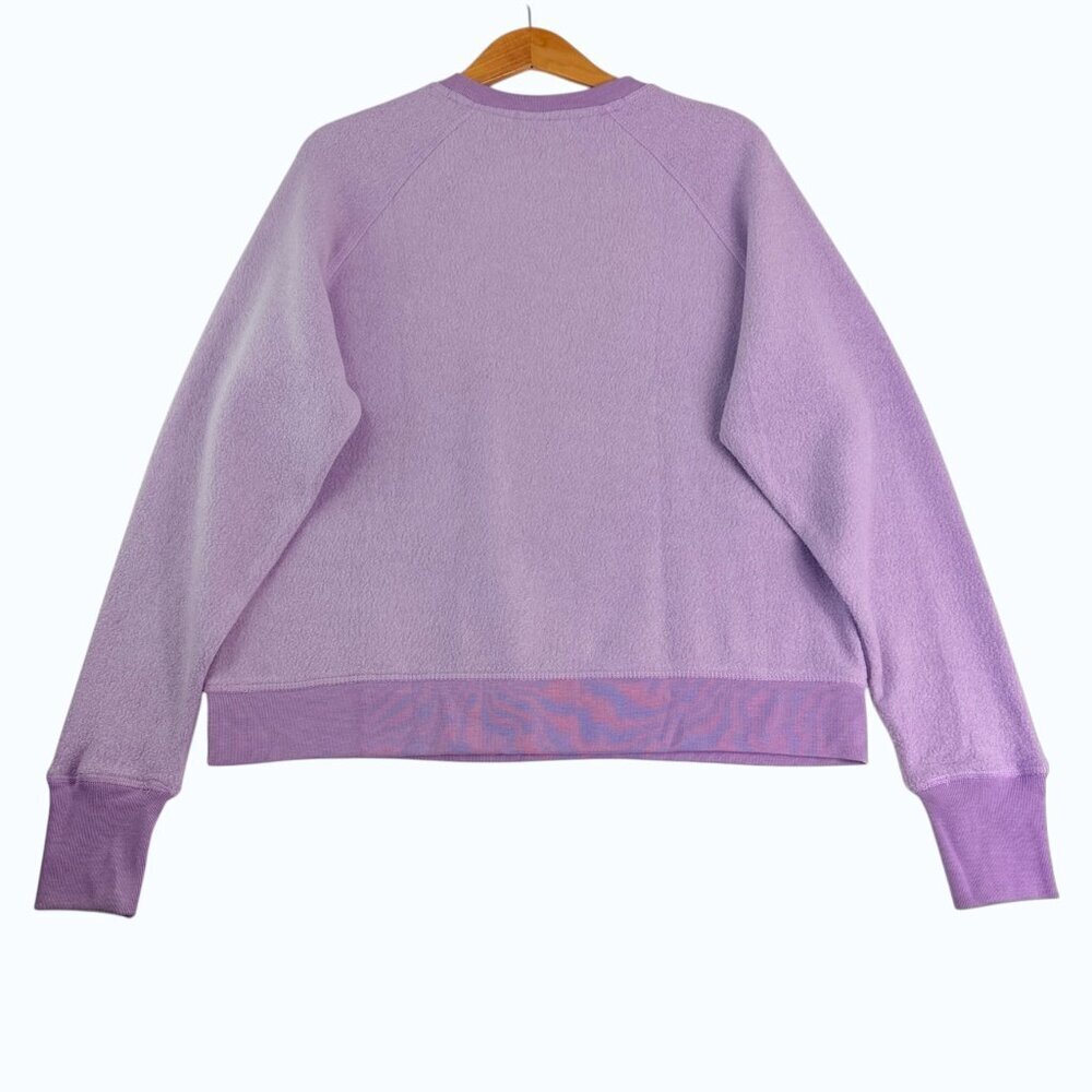 Purple Fleece Sweatshirt Women M Crewneck Cozy Soft Athleisure Pullover - Picture 2 of 10